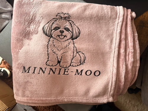 🐾 Custom Pet Portrait Blanket