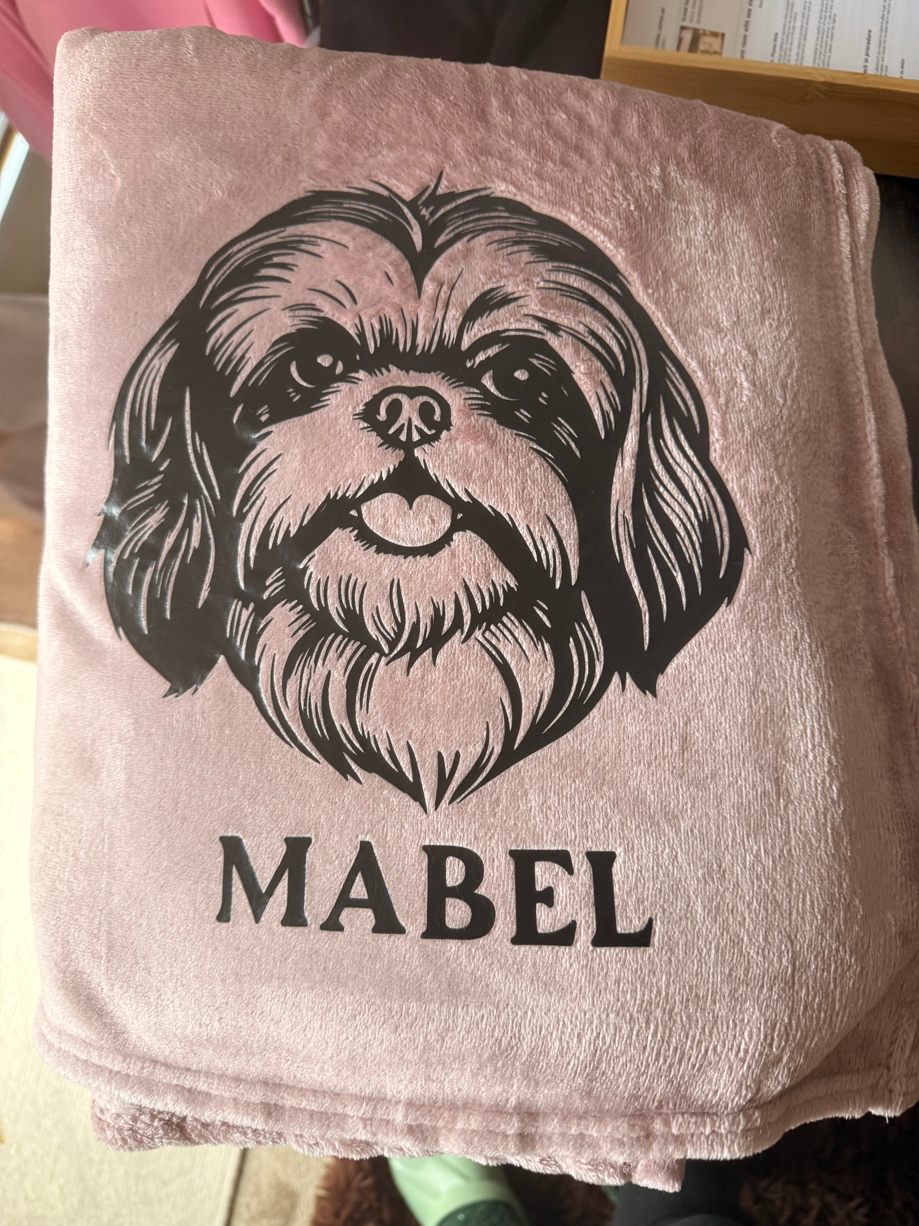 🐾 Custom Pet Portrait Blanket